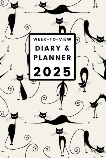 2025 Week-to-View Diary - Black Cat Themed Cover